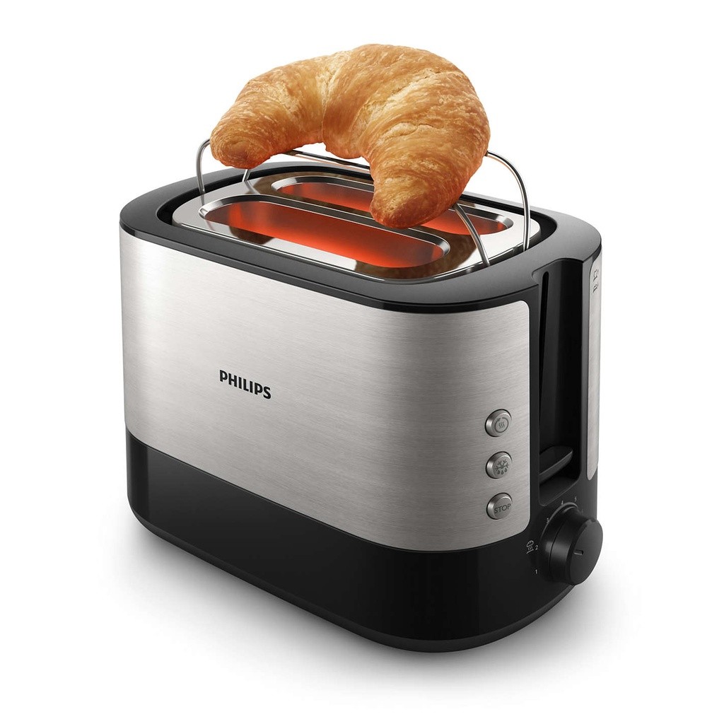 Philips Toaster เครื่องปิ้งขนมปังรุ่นพิเศษปิ้งได้ทั้งแผ่นหนาและแผ่นบาง HD2638/90