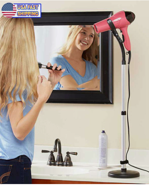 Hands Free Hair Dryer Stand Holder Blow Dryer Mount Hands Free Drying - Portable
