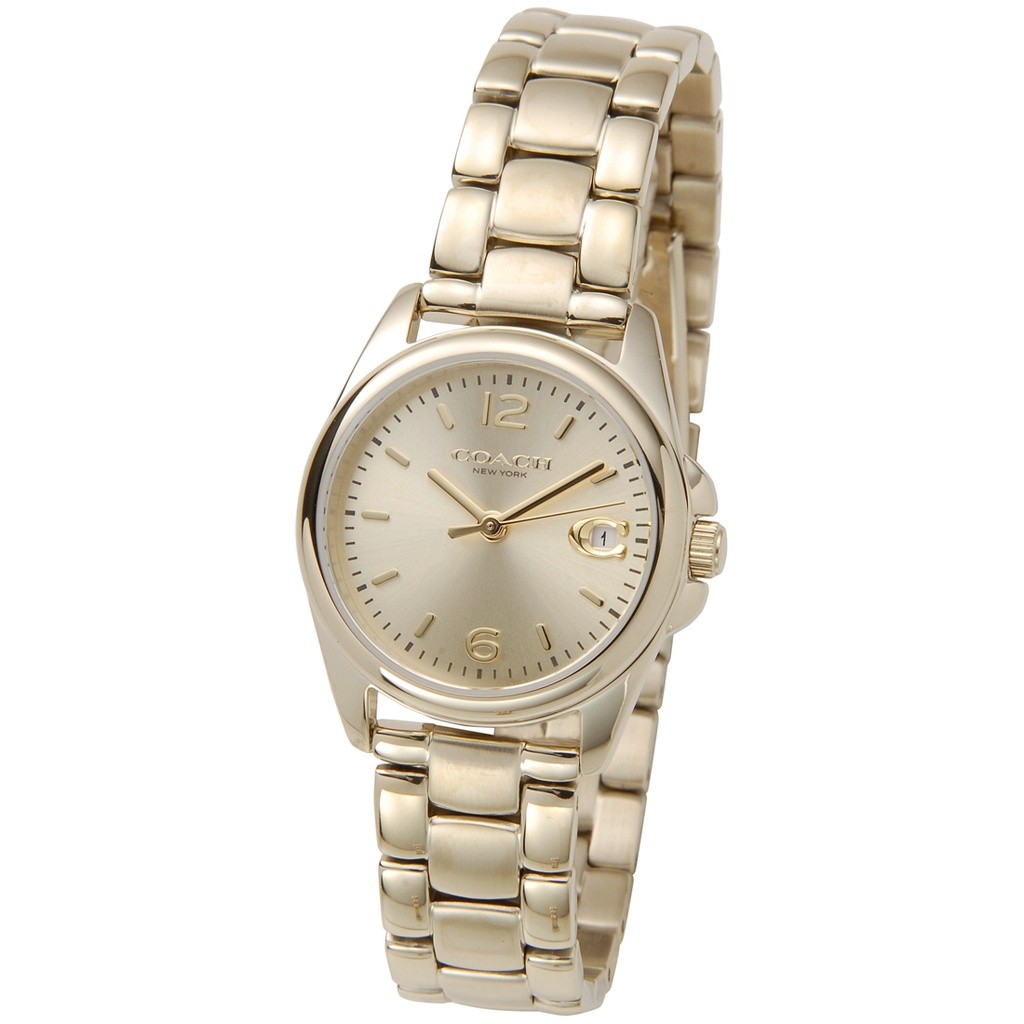 COACH Greyson รุ่น CO14503907 นาฬิกาข้อมือผู้หญิง สายสแตนเลส สีทอง หน้าปัด 28 มม.