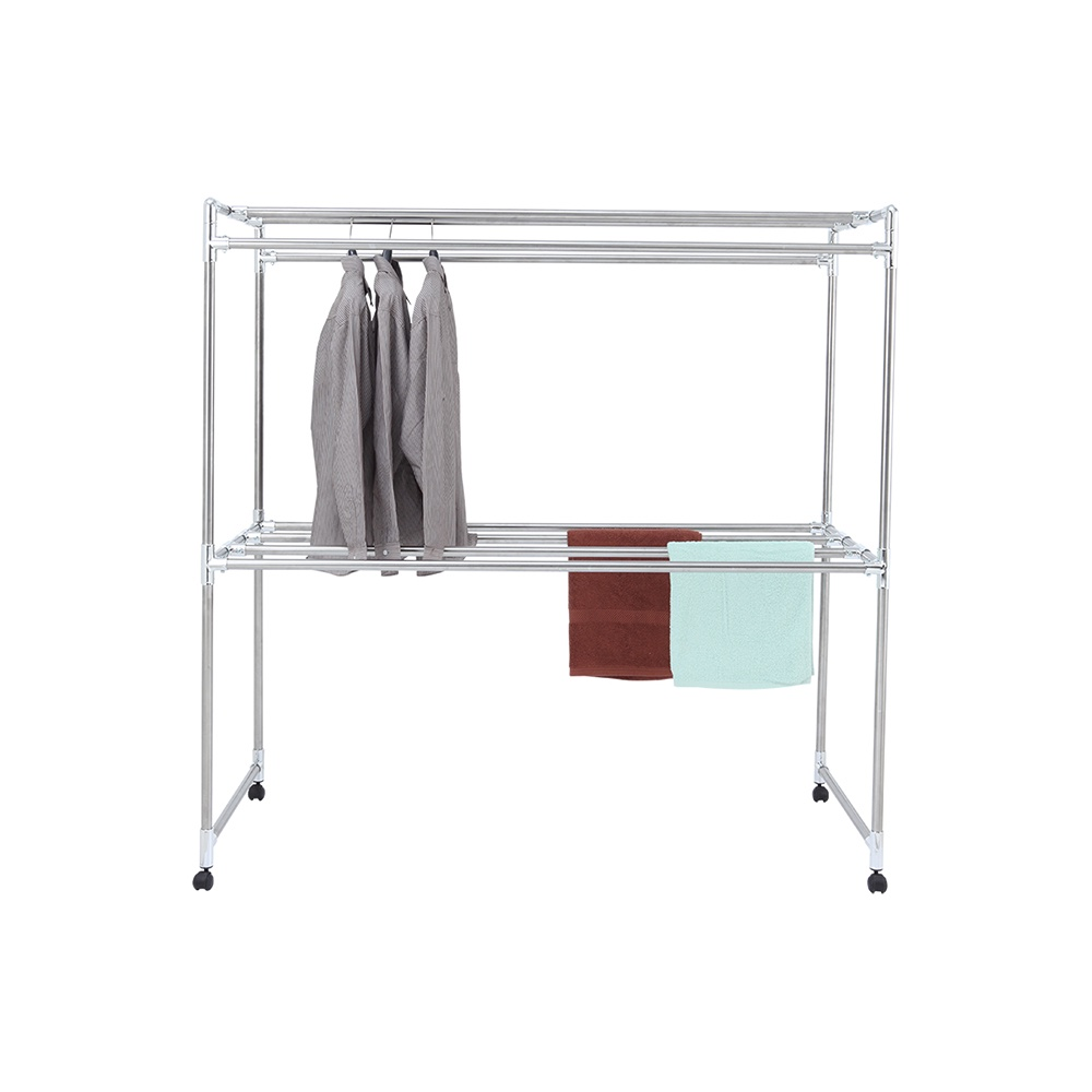 INDEX LIVING MALL ราวตากผ้าแสตนเลส 8 เส้น รุ่นไจแอนท์ ขนาด 150 x 60 x 150 ซม. - สีเงิน