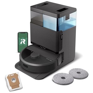 ルンバ（Roomba）Plus 405 Combo ロボット + AutoWash 充電ステーション (ロボット掃除機) iRobot【水拭き/両用/多機能充電ステーション搭載/自動ゴミ収集/モップの自動洗浄・乾燥機能付き/パワーリフト吸引/スマートスクラブ対応/マッピング/アプリ操作/JOOM購入時12ヶ月保証/G185060】ブラック