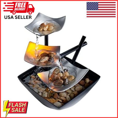 Homedics Tabletop Water Fountain, Home Décor Soothing Sound Machine with Automat