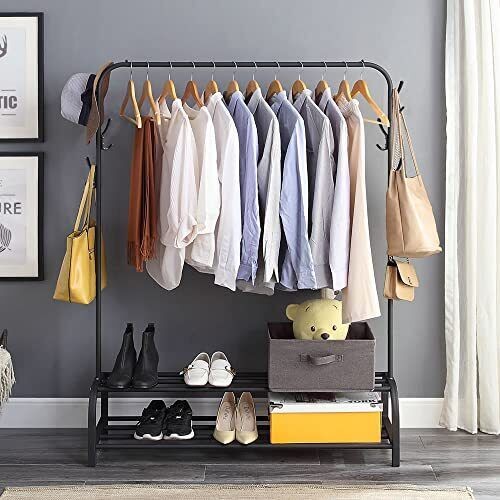 Clothes Rack With Shelves,Stand Clothing Racks for Hanging Clothes, Garment